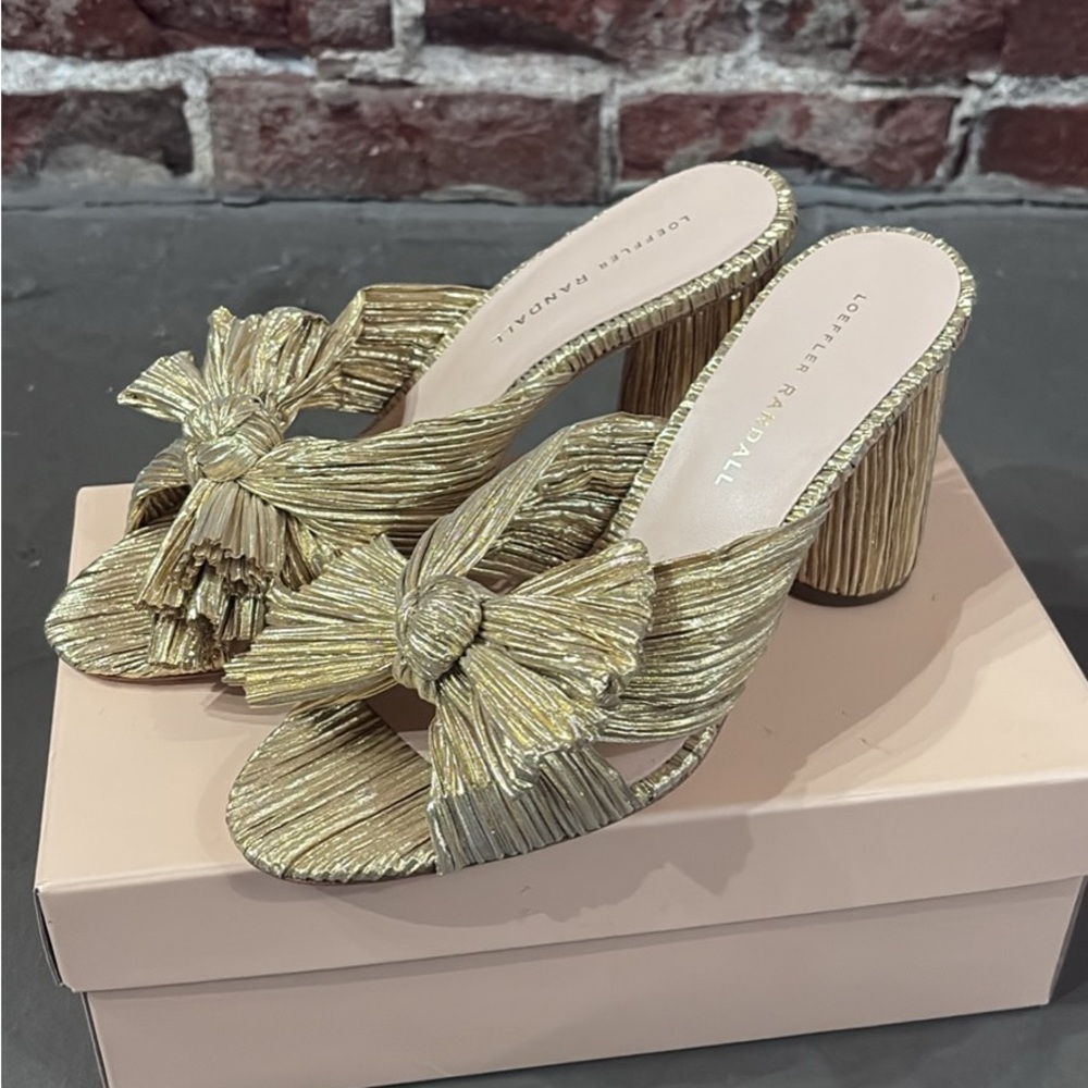 Loeffler Randall Metallic Gold Heeled Sandal